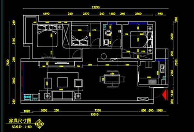 某建筑户型装修设计CAD施工图